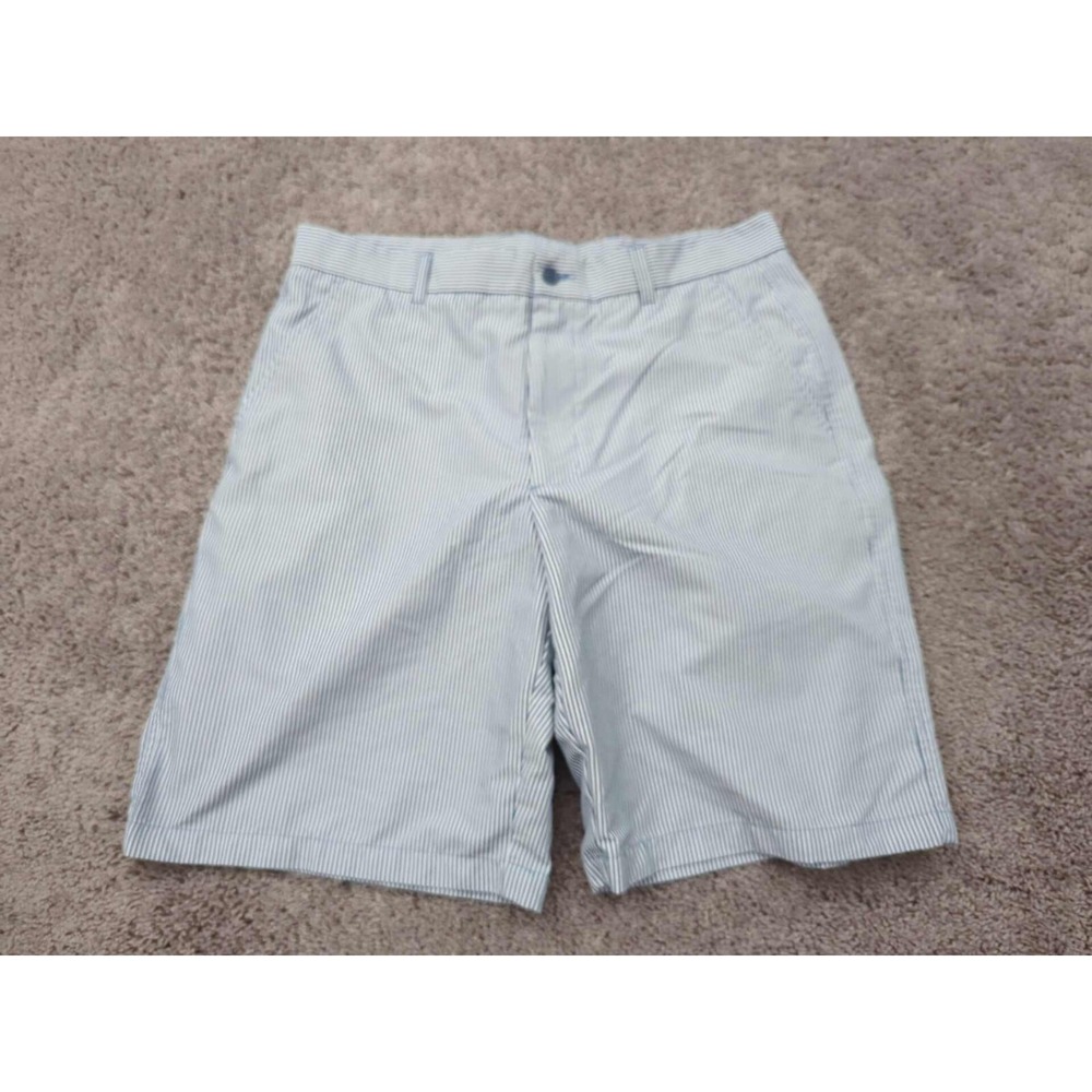 Pebble‎ Beach Bermuda Shorts Mens 36 Blue Striped Performance Golf Casual